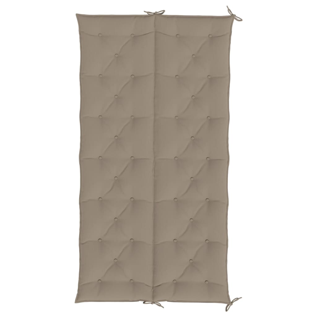 Cojín de banco de jardín tela Oxford taupe 200x(50+50)x7 cm vidaXL