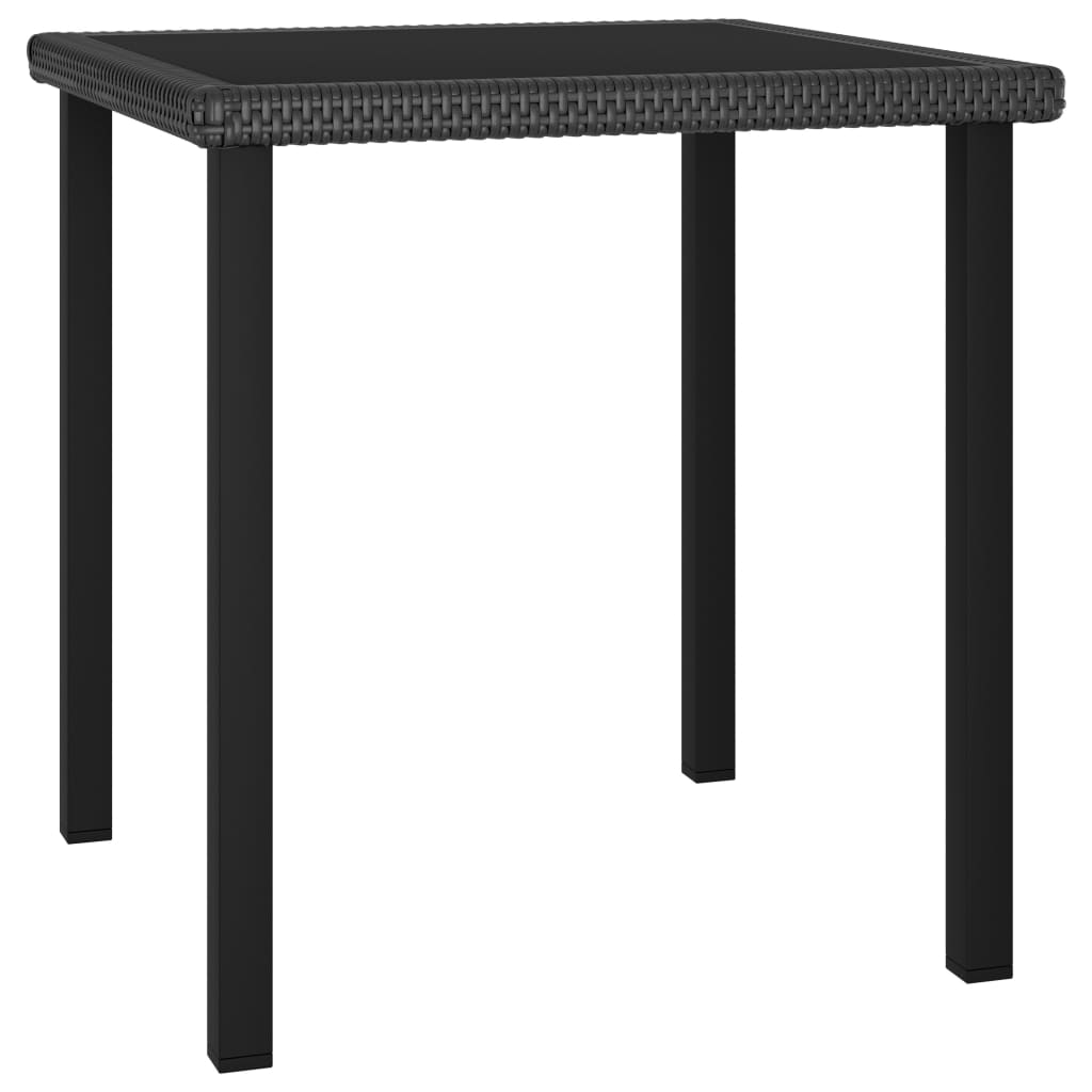 Vetonek Mesa de comedor para jardín ratán sintético negro 70x70x73 cm