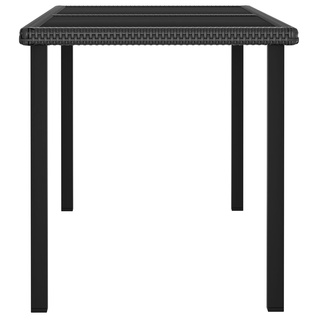 Mesa de comedor para jardín ratán sintético negro 140x70x73 cm