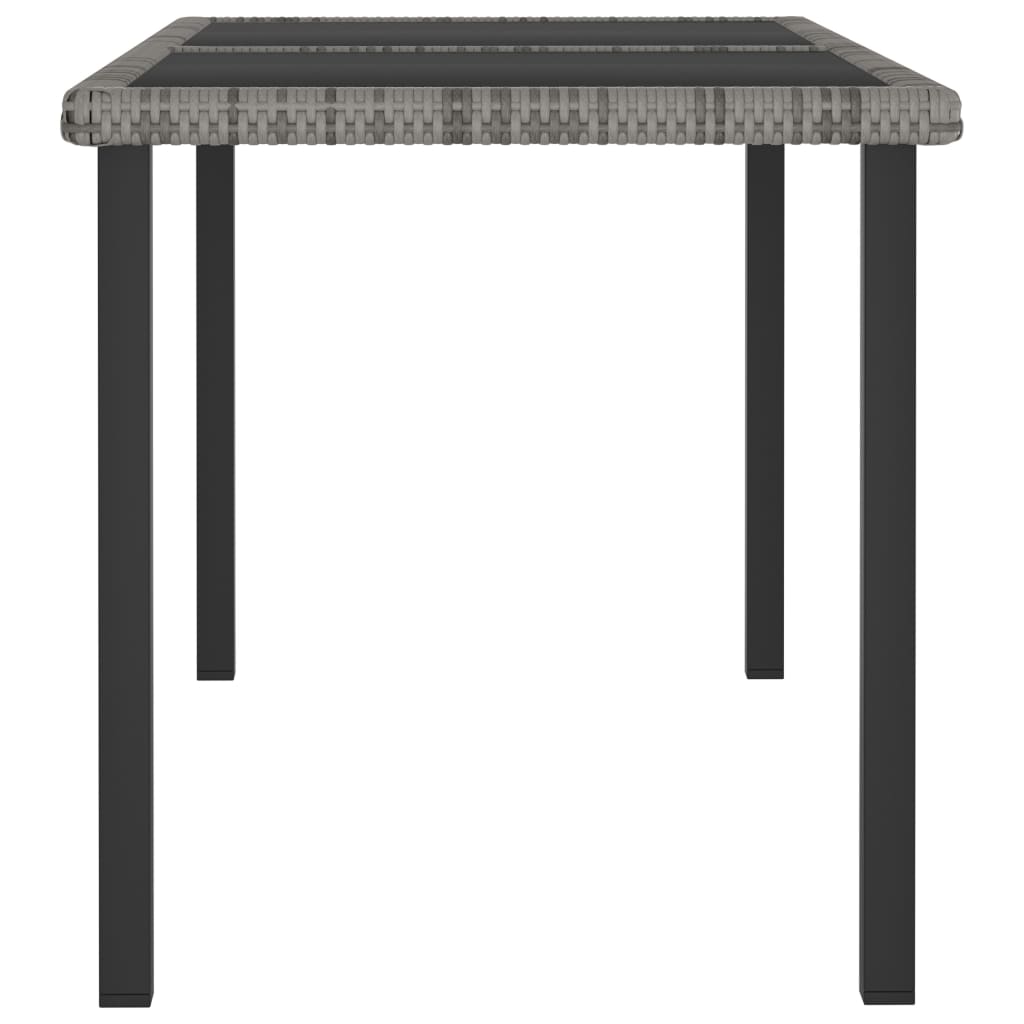 Mesa de jantar de jardim sintético cinza cinza 140x70x73 cm