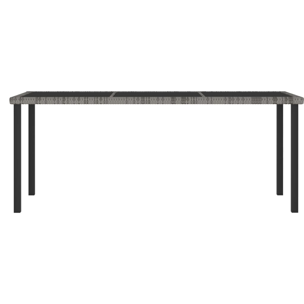 Mesa de comedor para jardín ratán sintético gris 180x70x73 cm vidaXL