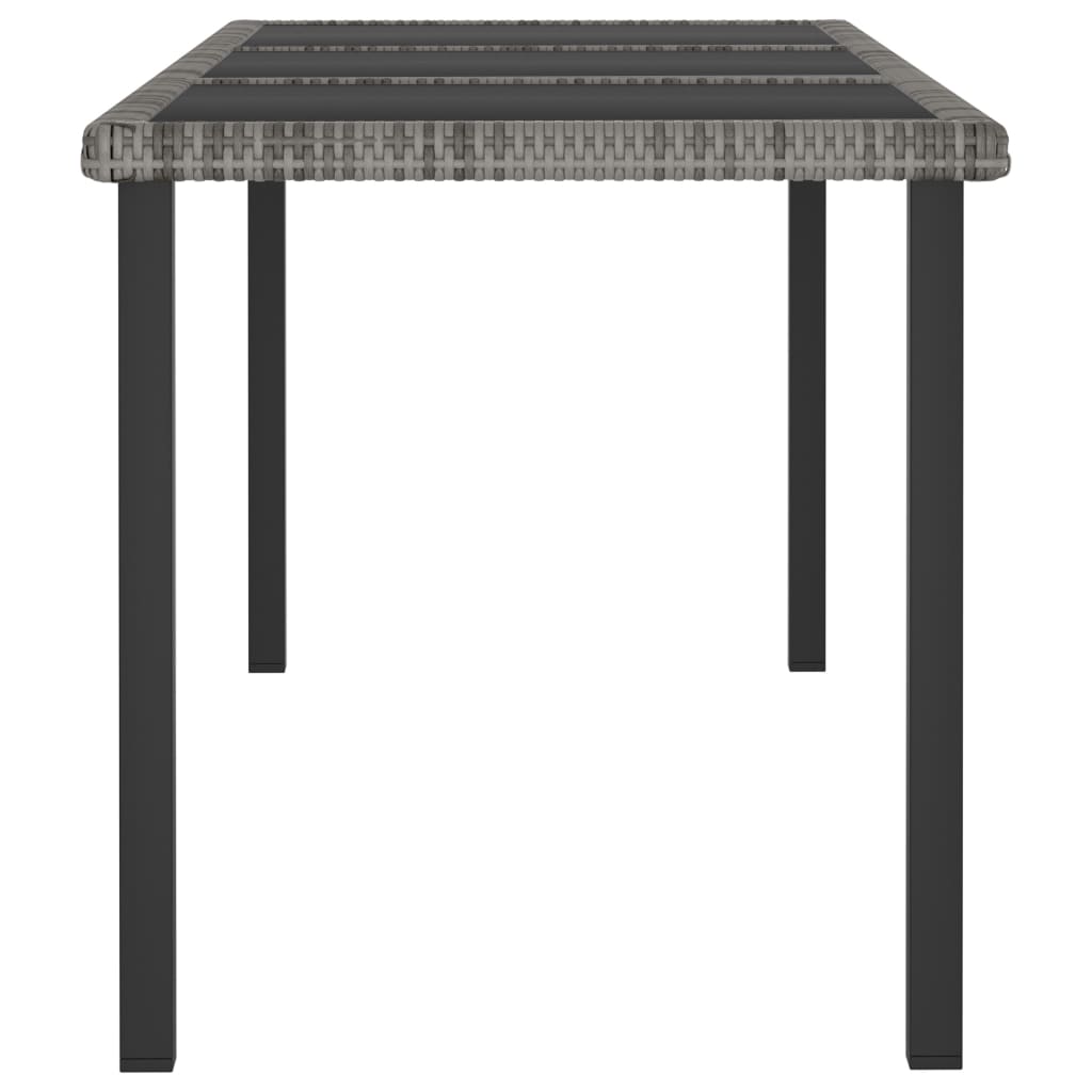 Mesa de comedor para jardín ratán sintético gris 180x70x73 cm vidaXL