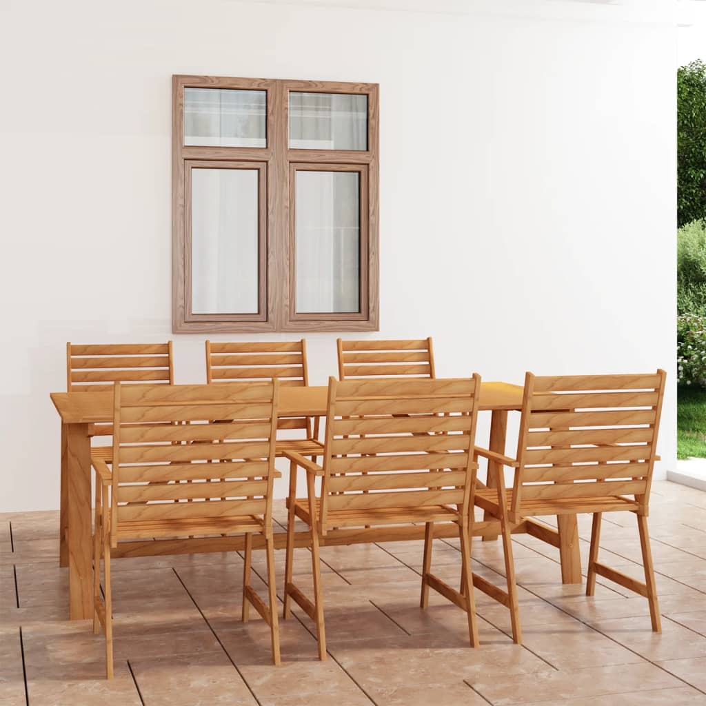 Vetonek Juego de comedor para jardín 7 piezas madera maciza de acacia