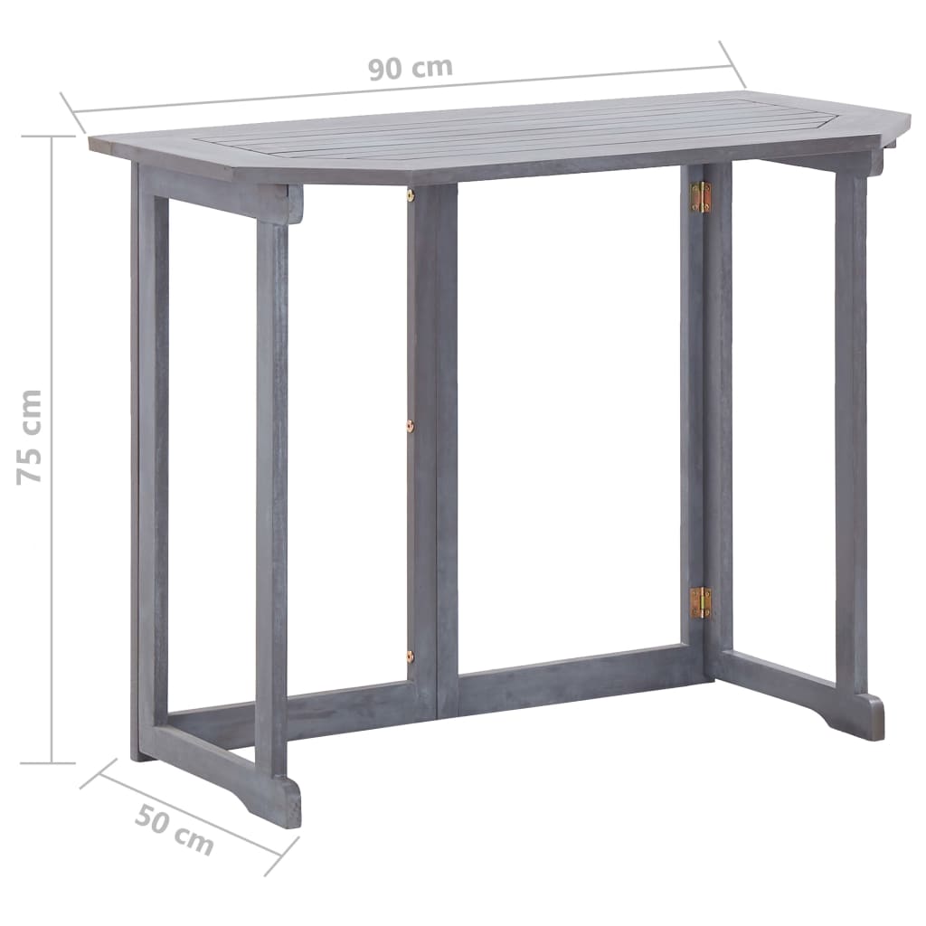 Muebles de bistró de jardín 4 piezas madera maciza acacia gris vidaXL