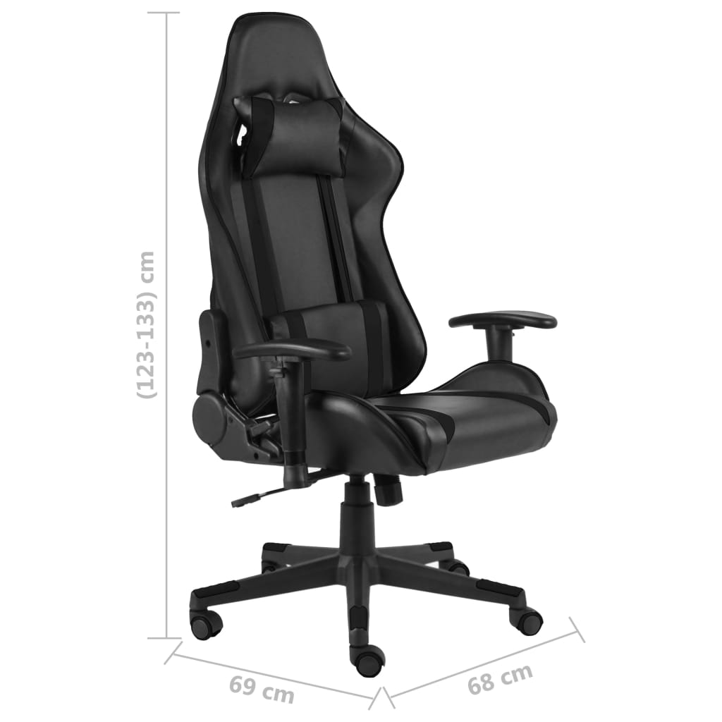 Silla gaming giratoria PVC negro vidaXL