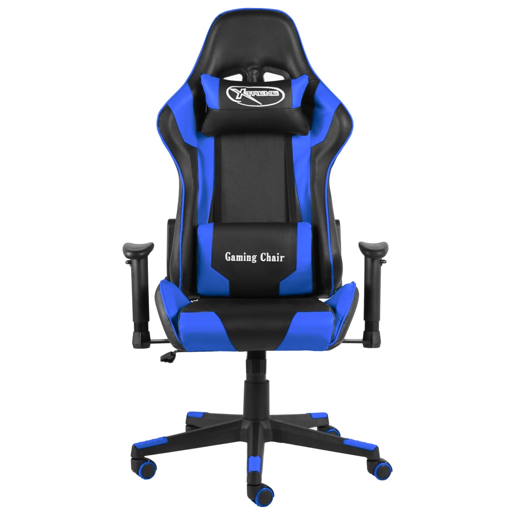 Silla gaming giratoria PVC azul - Vetonek