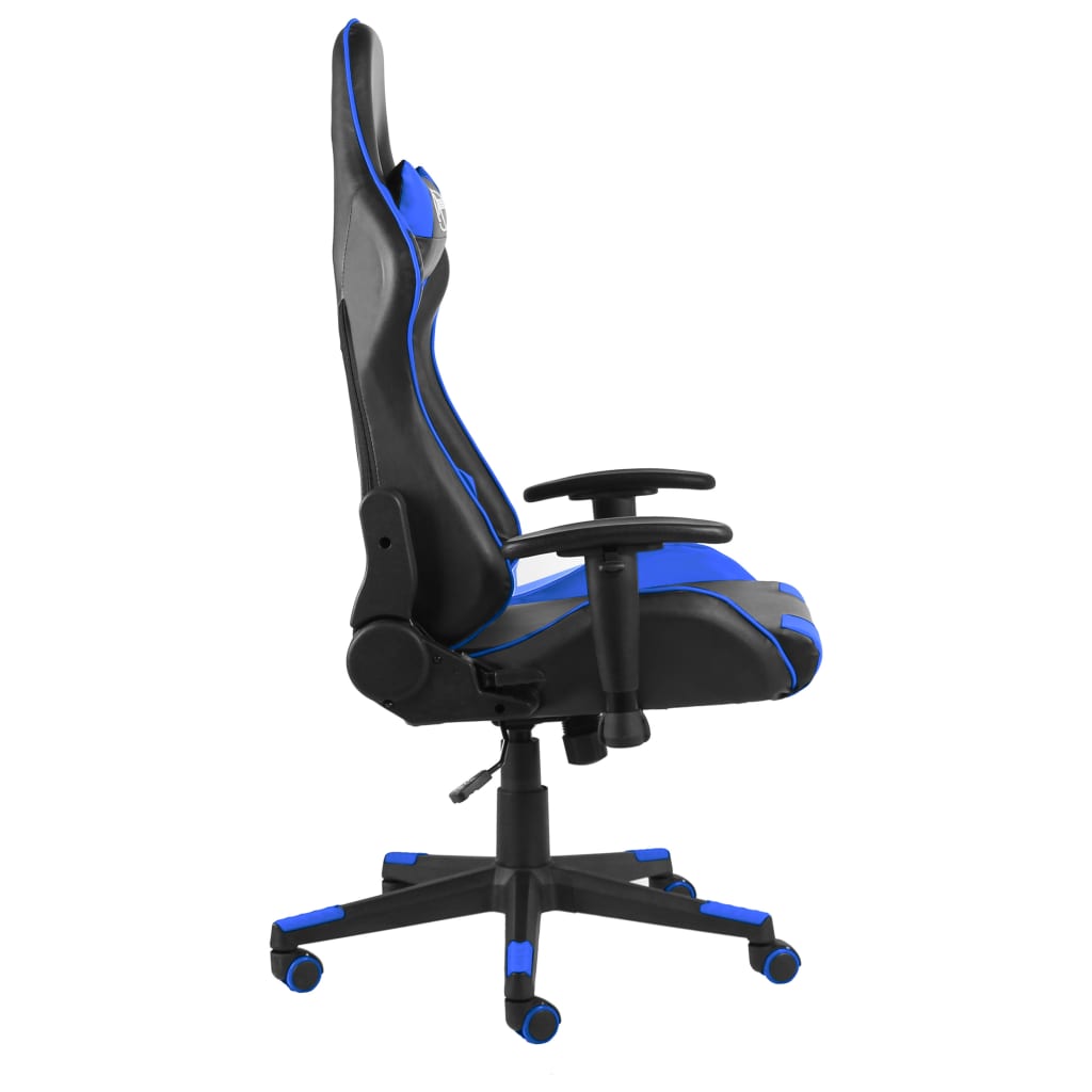 Silla gaming giratoria PVC azul vidaXL