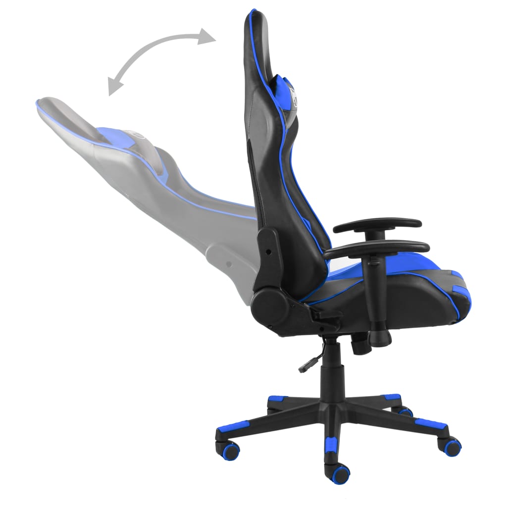 Silla gaming giratoria PVC azul vidaXL