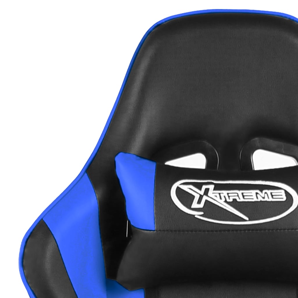 Silla gaming giratoria PVC azul vidaXL