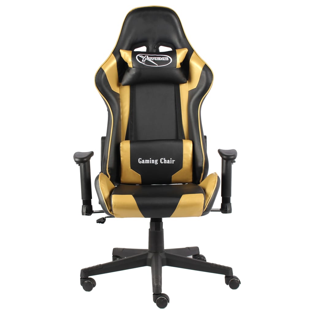 Silla gaming giratoria PVC dorado - Vetonek