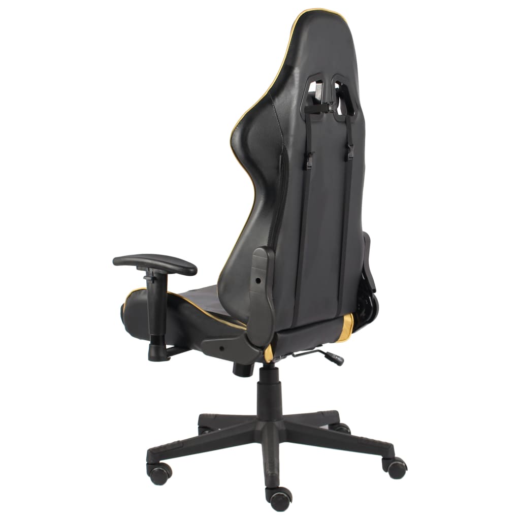 Silla gaming giratoria PVC dorado vidaXL