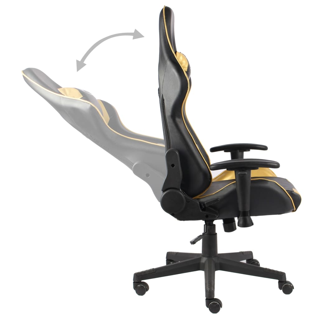 Silla gaming giratoria PVC dorado vidaXL