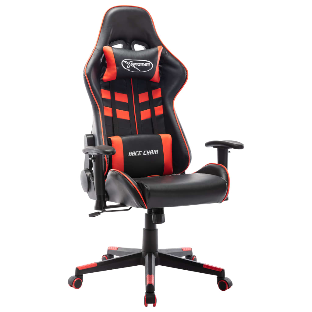 Vetonek Silla de gaming de cuero sintético negro y rojo