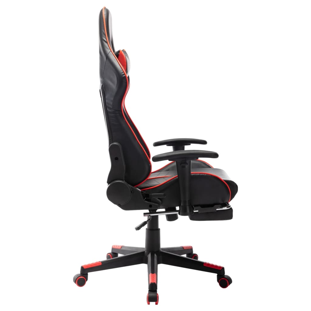 Gaming chair with black and red synthetic leather rest