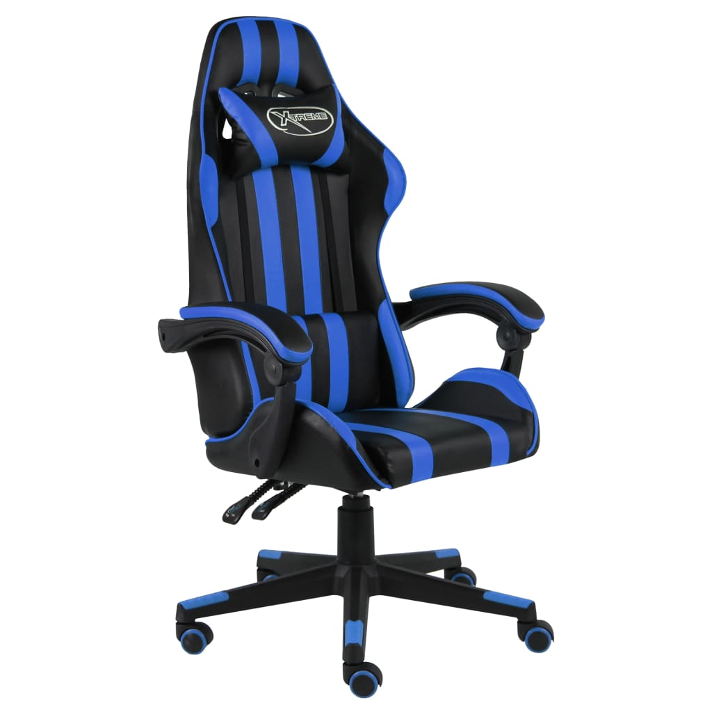 Vetonek Silla gaming de cuero sintético negro y azul