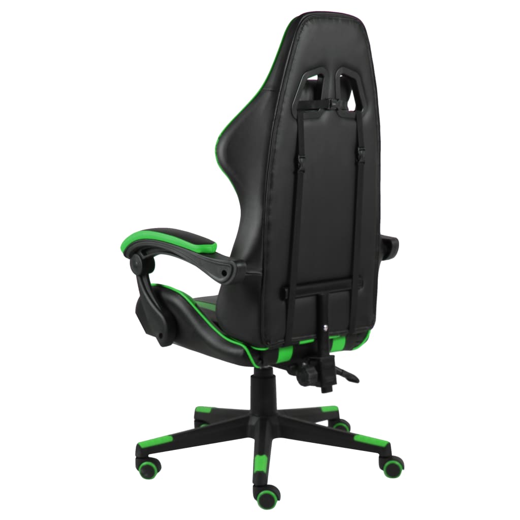 Black and green synthetic leather gaming chair