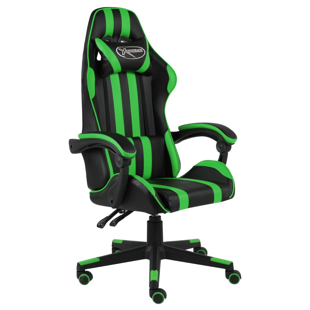 Vetonek Silla gaming de cuero sintético negro y verde