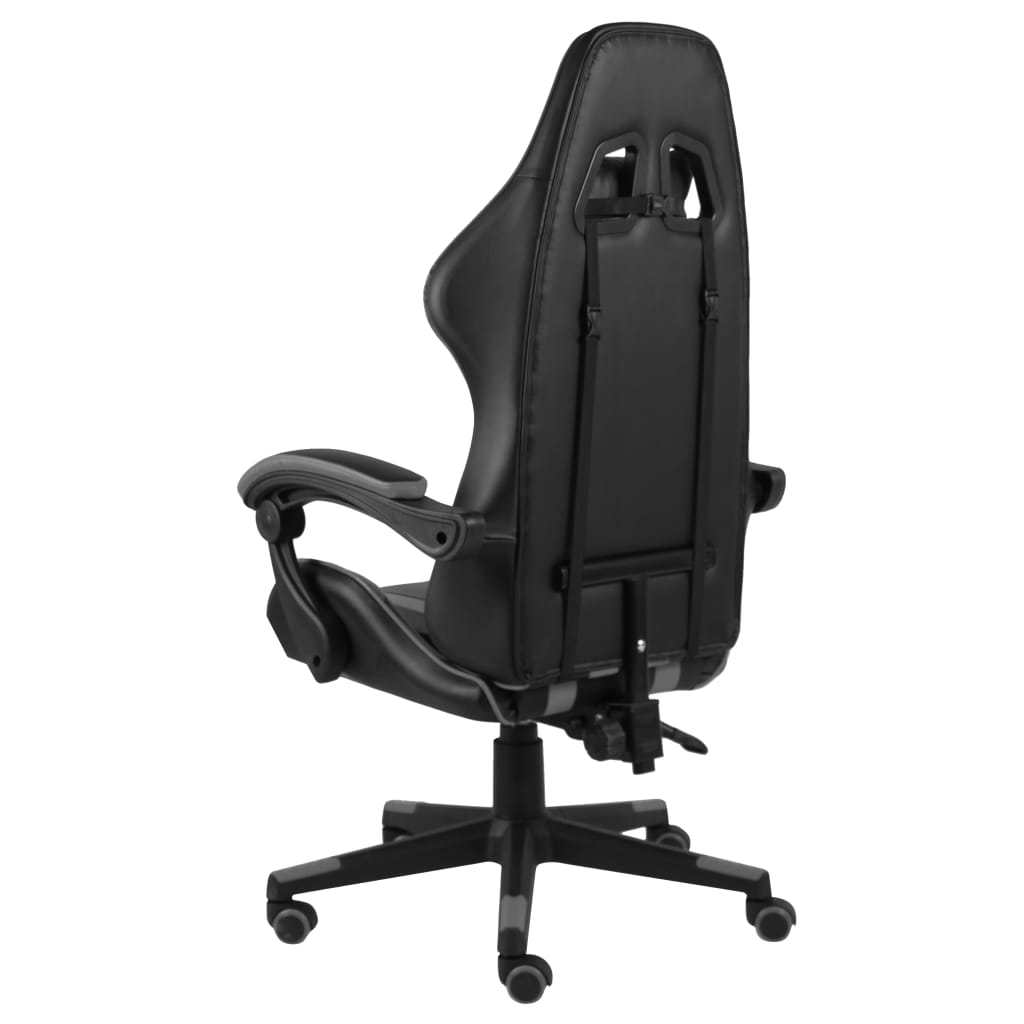 Silla gaming de cuero sintético negro y gris vidaXL