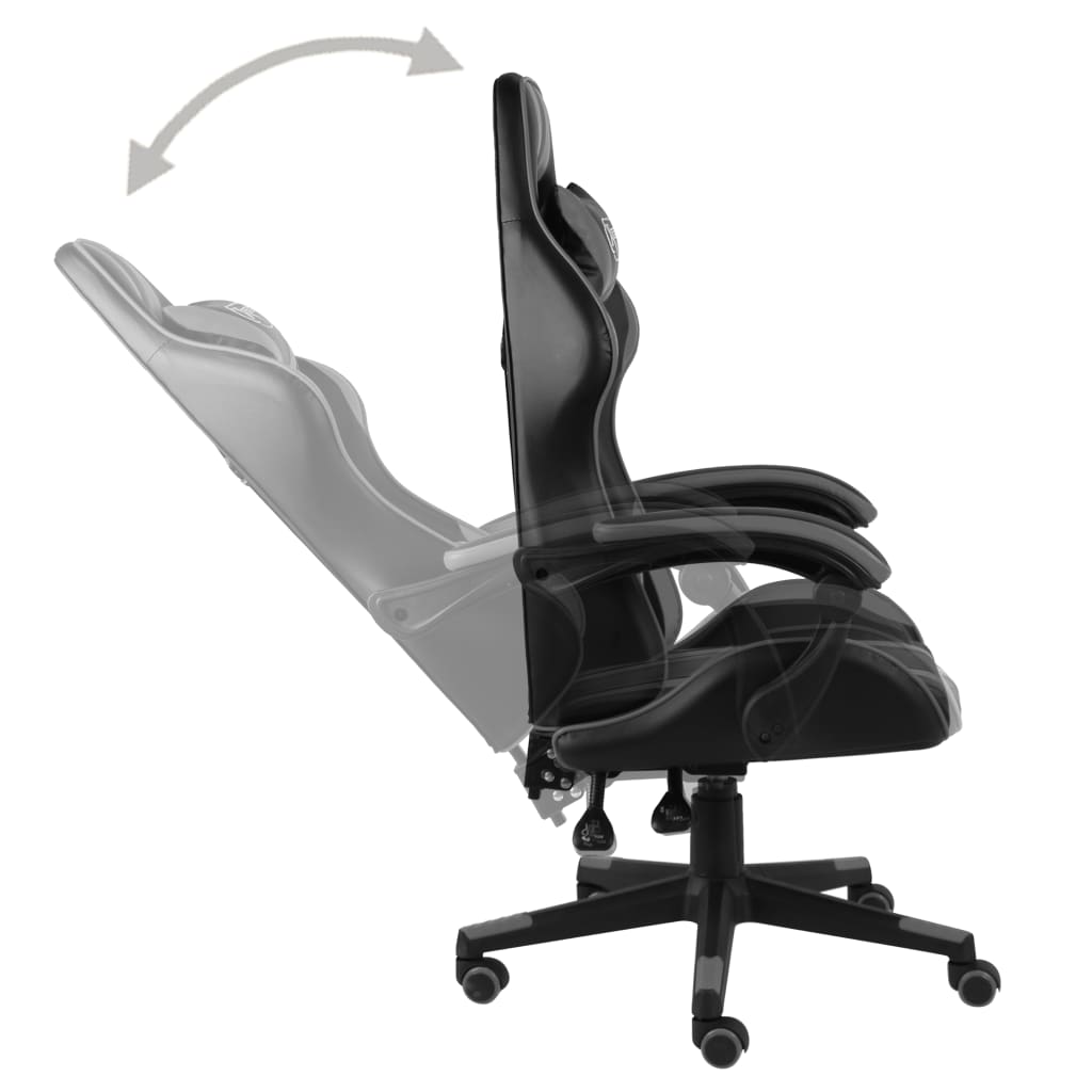 Silla gaming de cuero sintético negro y gris vidaXL