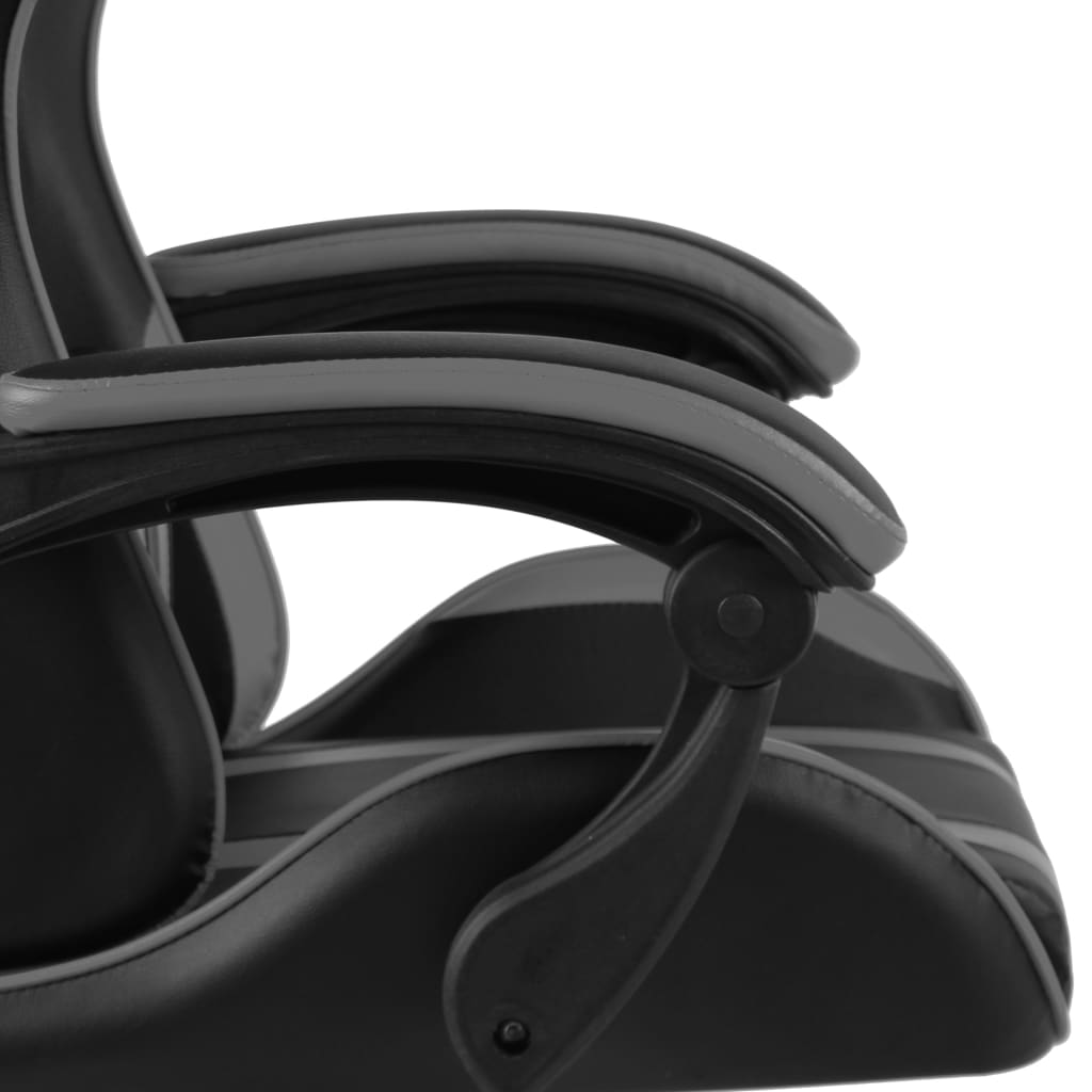 Silla gaming de cuero sintético negro y gris - Vetonek