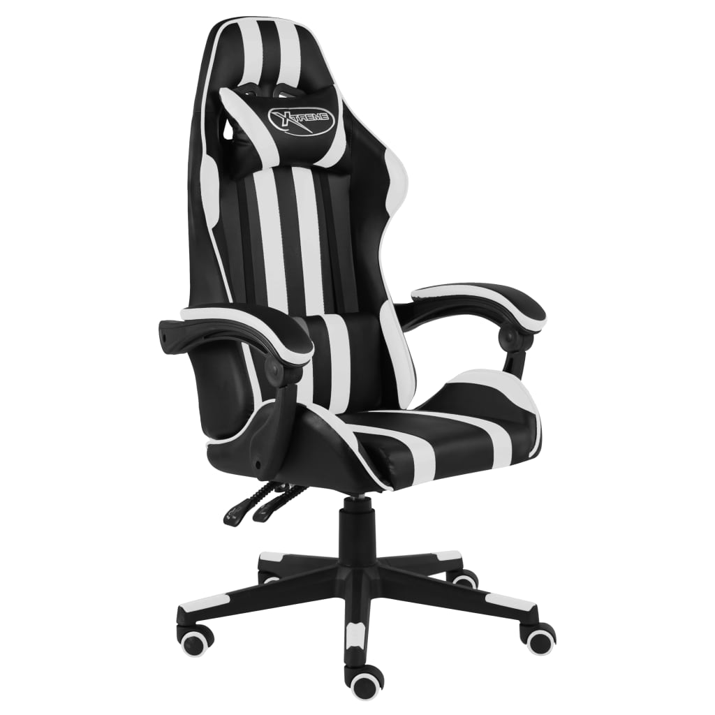 Vetonek Silla gaming de cuero sintético negro y blanco