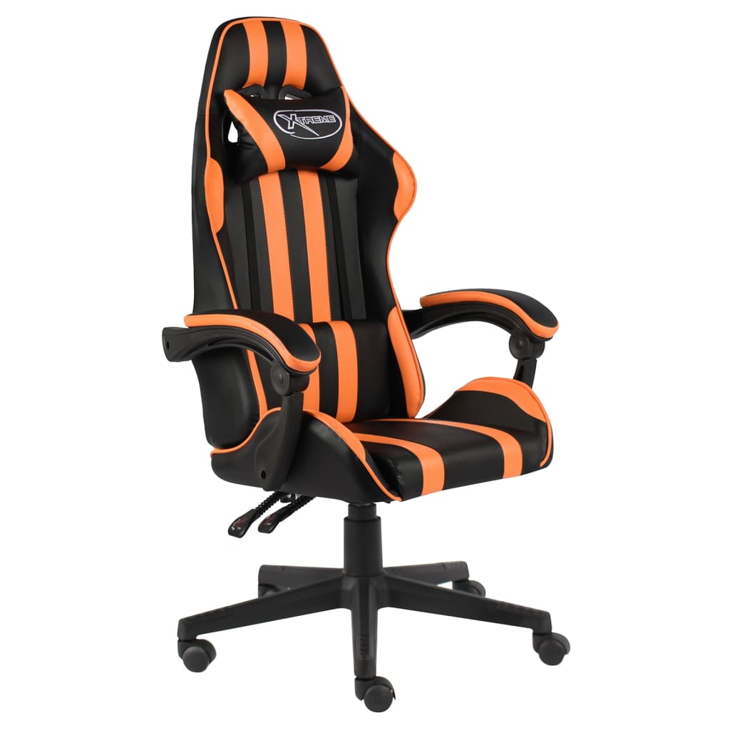 Vetonek Silla gaming de cuero sintético negro y naranja