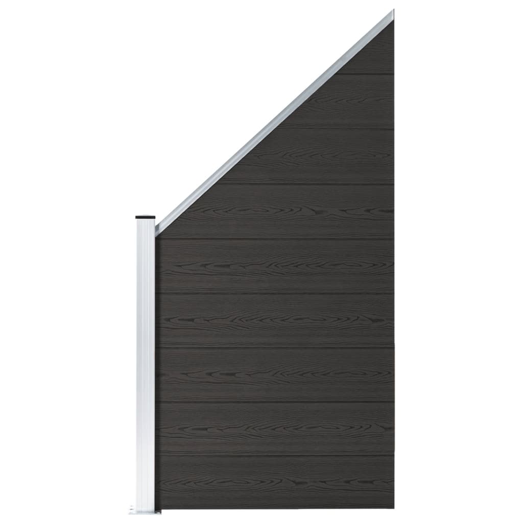 Vetonek Panel de valla WPC negro 95x(105-180) cm