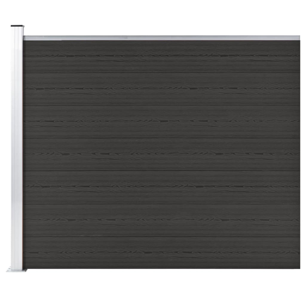 Vetonek Panel de valla WPC negro 175x146 cm