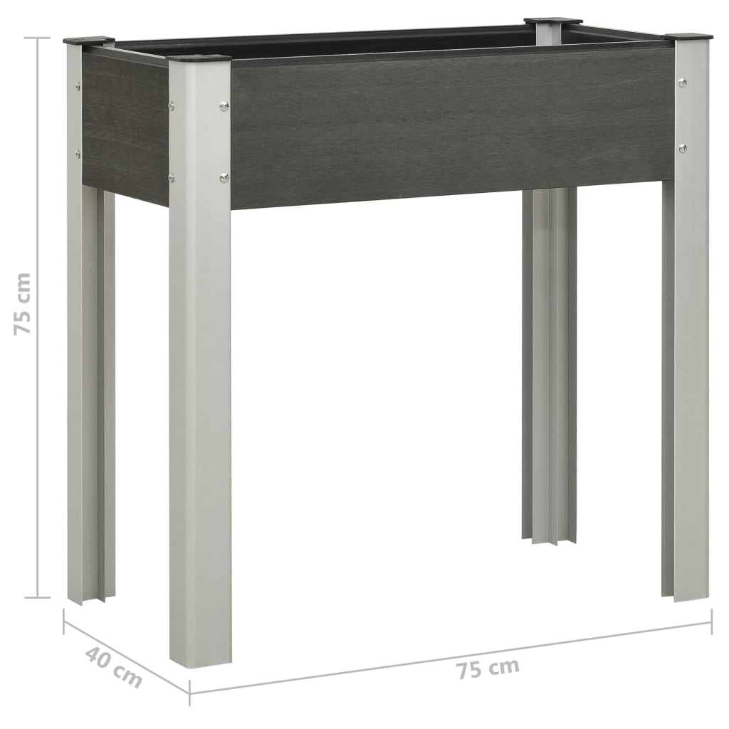 Mesa de cultivo para jardín WPC gris 75x40x75 cm vidaXL