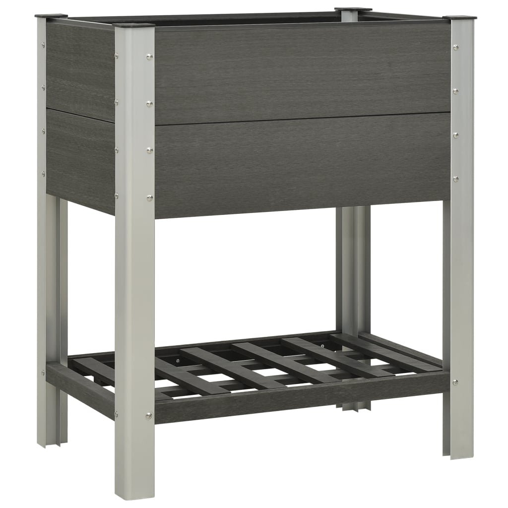 Vetonek Mesa de cultivo para jardín con estante WPC gris 75x50x90 cm