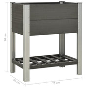 Mesa de cultivo para jardín con estante wpc gris 75x50x90 cm v5109 - Vetonek
