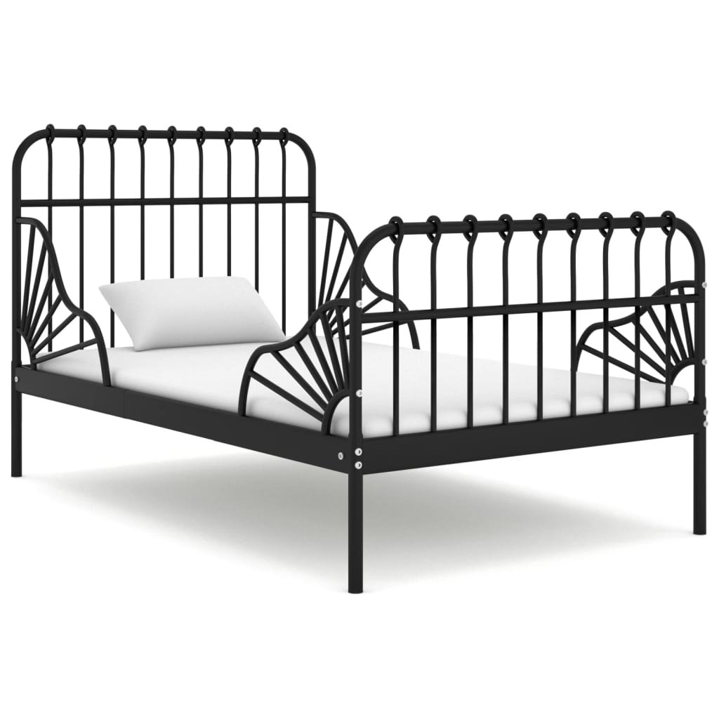 Vetonek Estructura cama extensible sin colchón metal negro 80x130/200cm