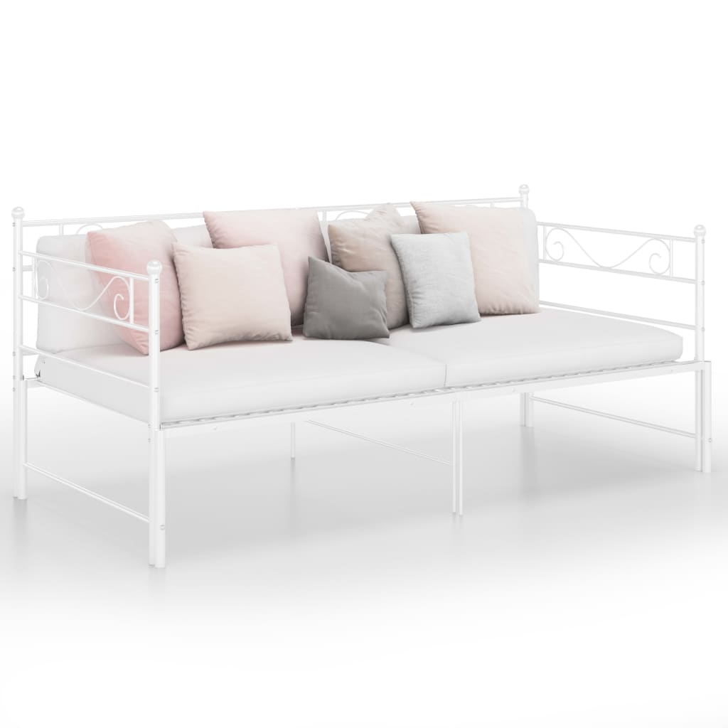 Vetonek Sofá cama extraíble sin colchón metal blanco 90x200cm