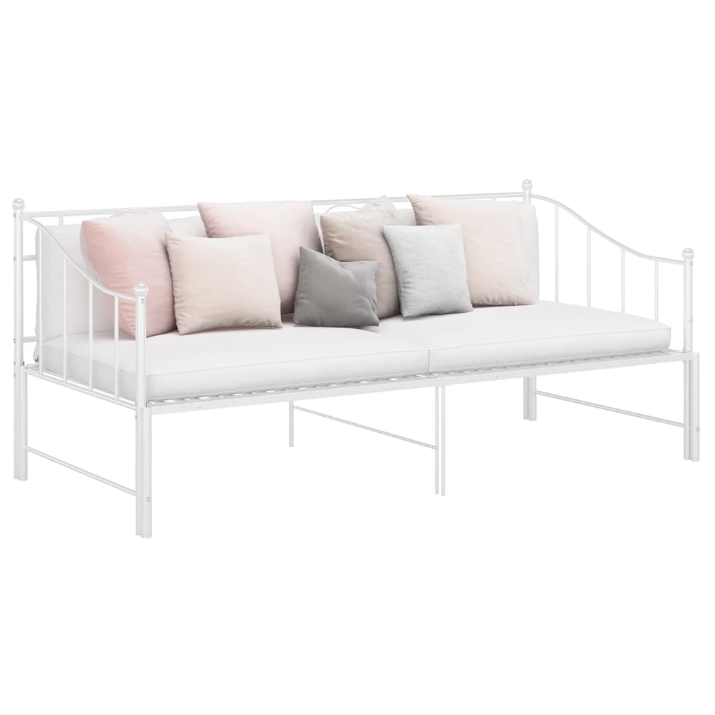 Vetonek Sofá cama extraíble sin colchón metal blanco 90x200cm