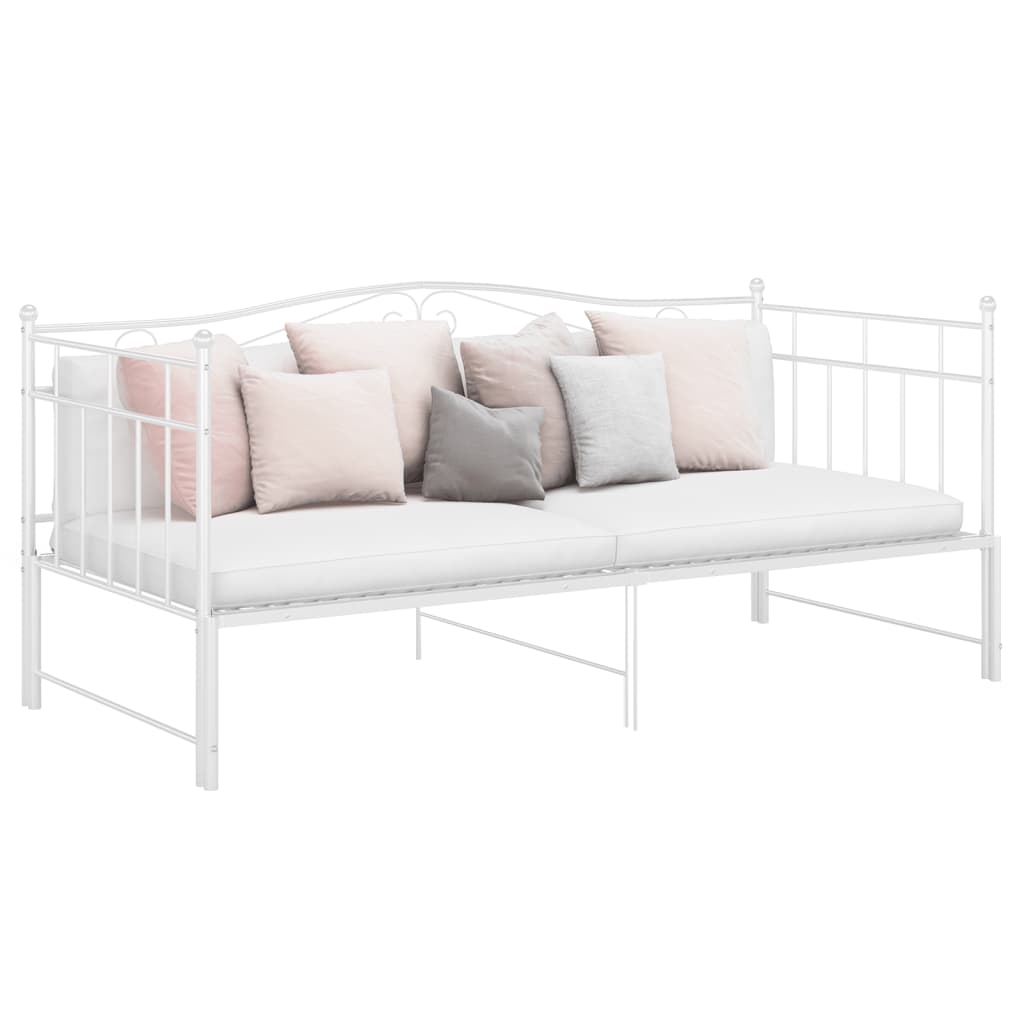 Vetonek Sofá cama extraíble sin colchón metal blanco 90x200cm