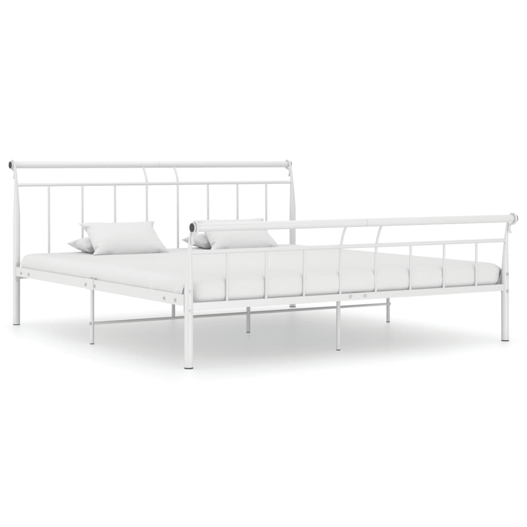 Vetonek Estructura de cama sin colchón metal blanco 200x200 cm