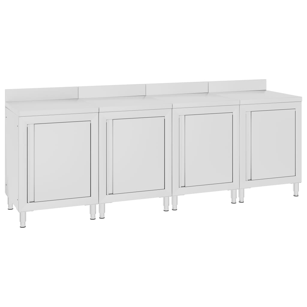 Vetonek Mesa de trabajo comercial mueble acero inoxidable 240x60x96 cm