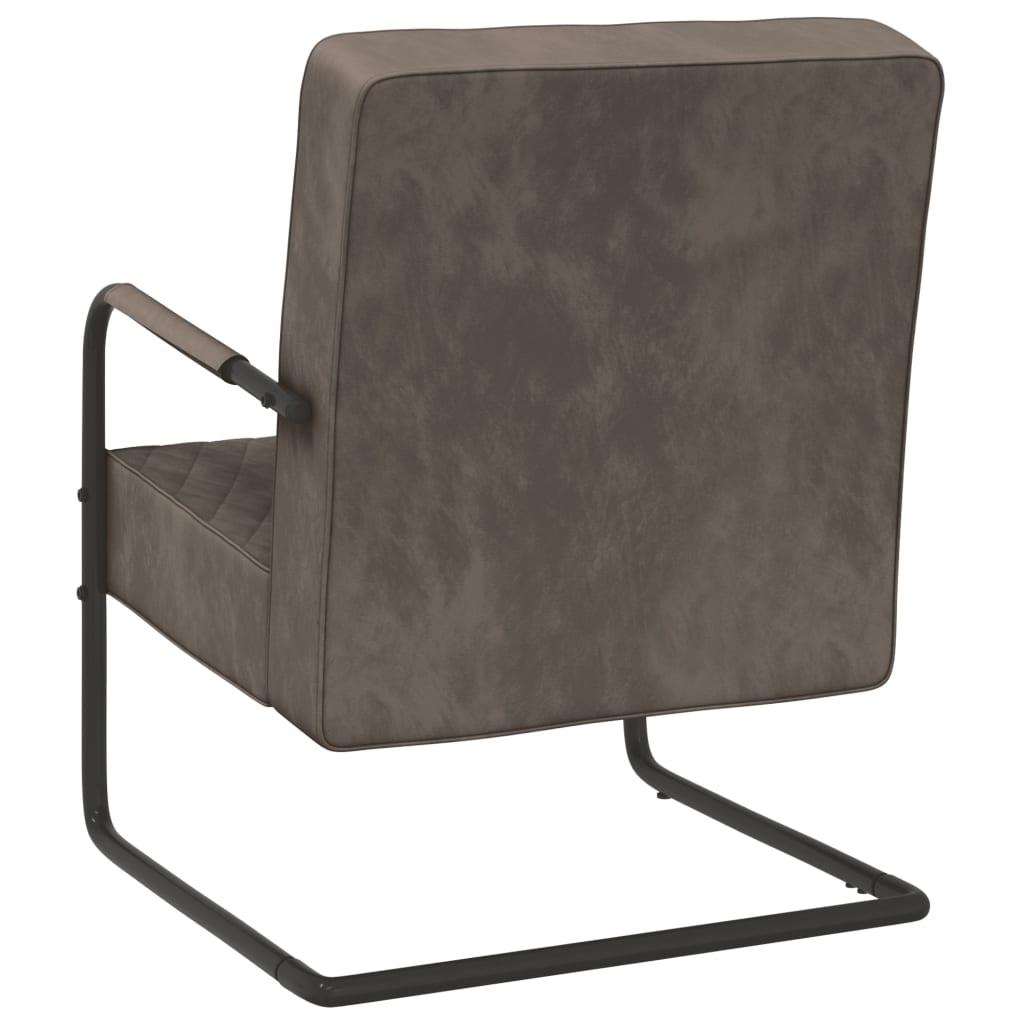 Silla voladiza de terciopelo gris claro vidaXL