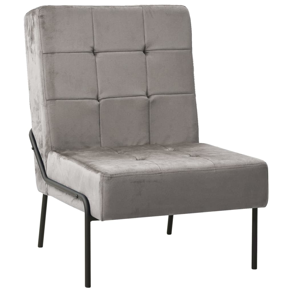 Vetonek Silla de relajación de terciopelo gris claro 65x79x87 cm