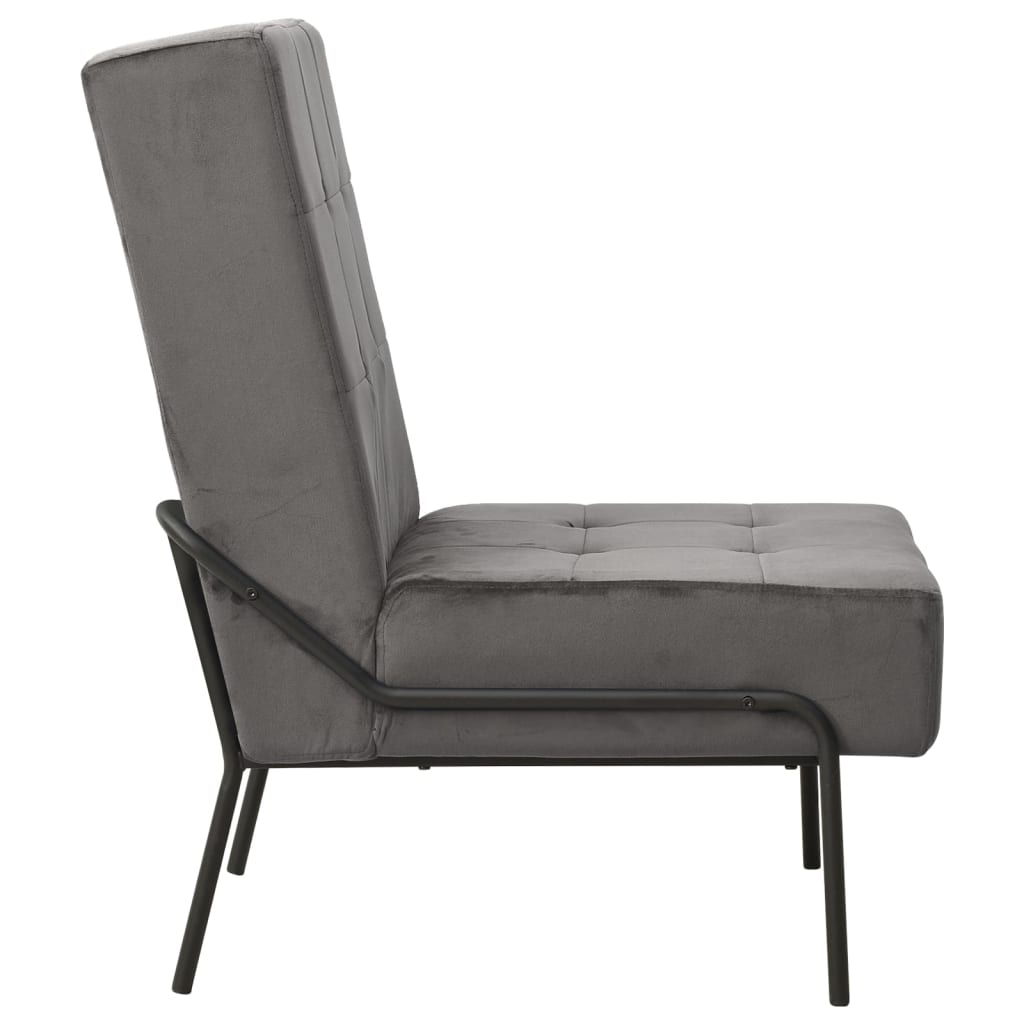 Dark gray velvet relaxation chair 65x79x87 cm