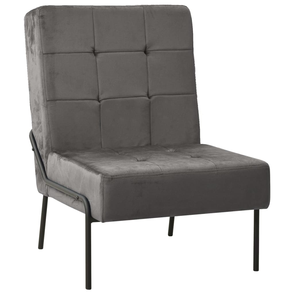 Vetonek Silla de relajación de terciopelo gris oscuro 65x79x87 cm