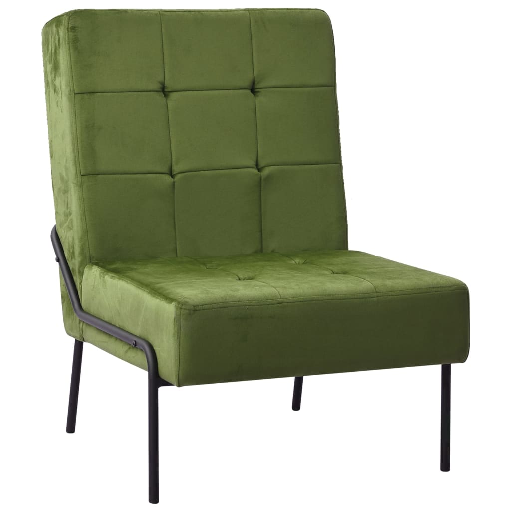 Vetonek Silla de relajación de terciopelo verde claro 65x79x87 cm