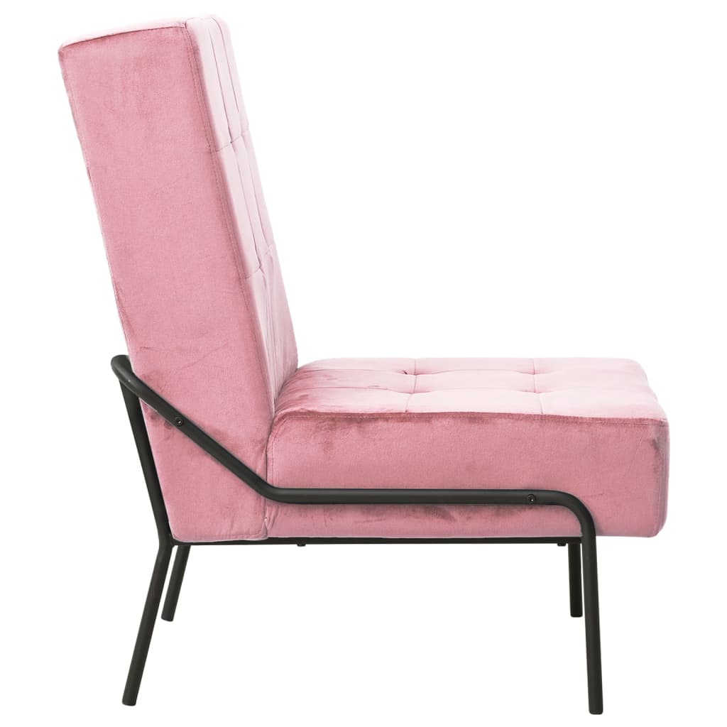 Pink velvet relaxation chair 65x79x87 cm