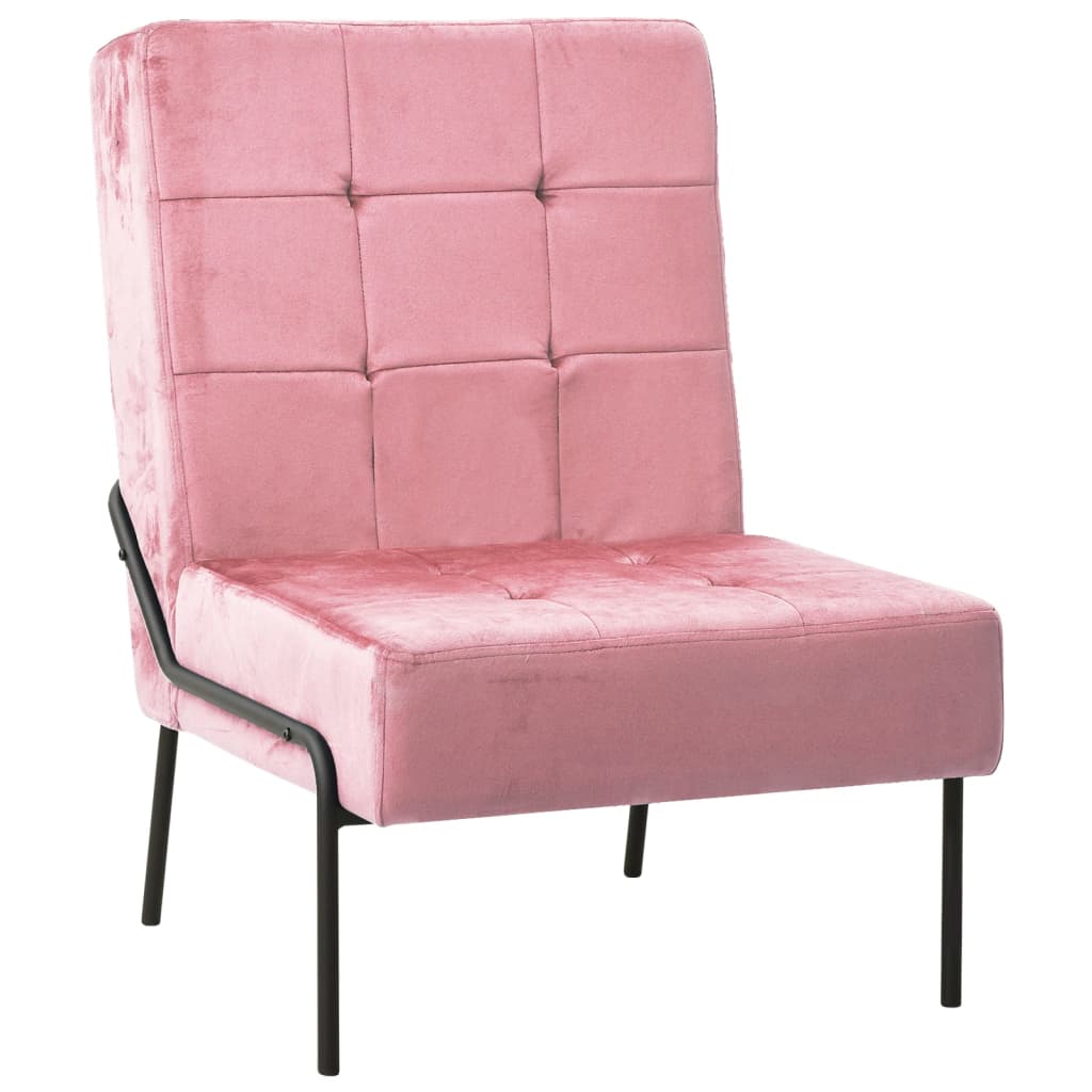 Vetonek Silla de relajación de terciopelo rosa 65x79x87 cm