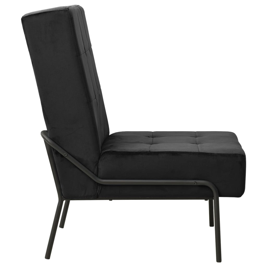 Black velvet relaxation chair 65x79x87 cm