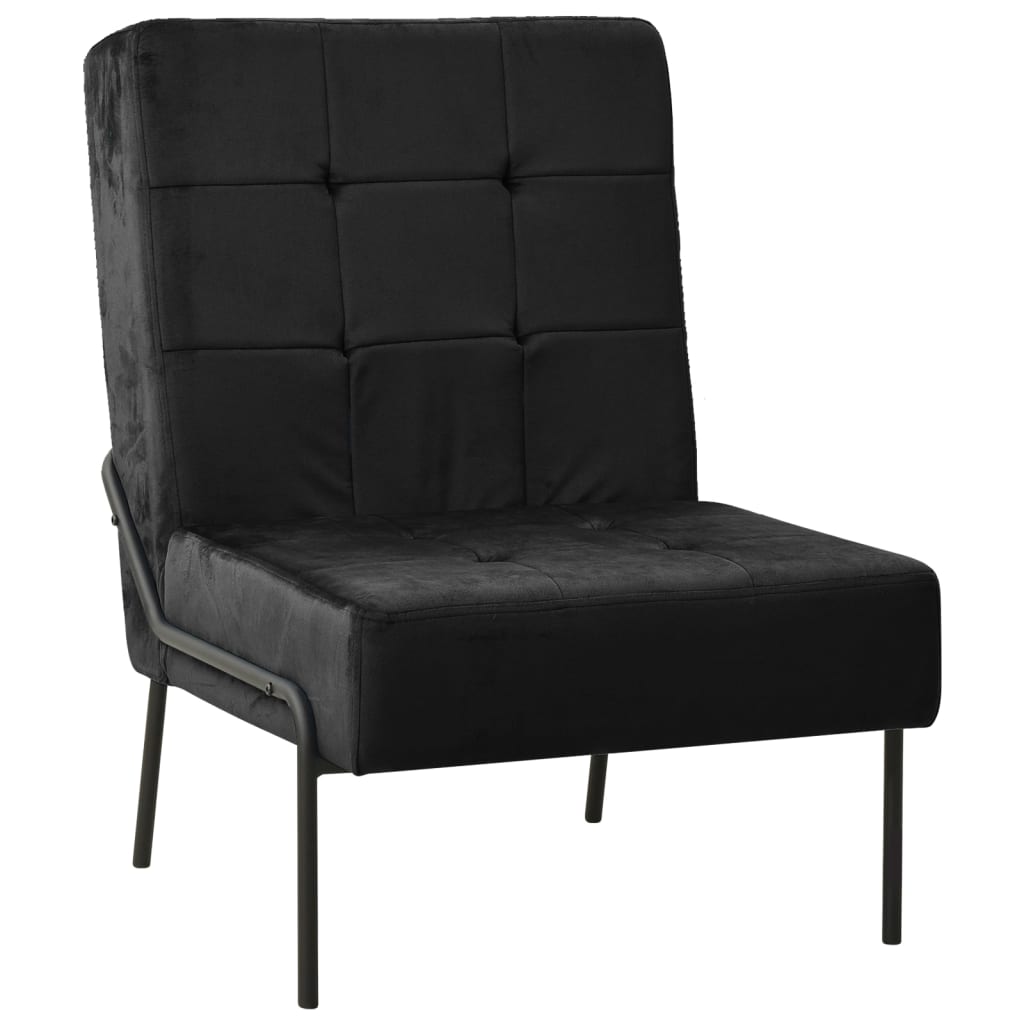 Vetonek Silla de relajación de terciopelo negro 65x79x87 cm