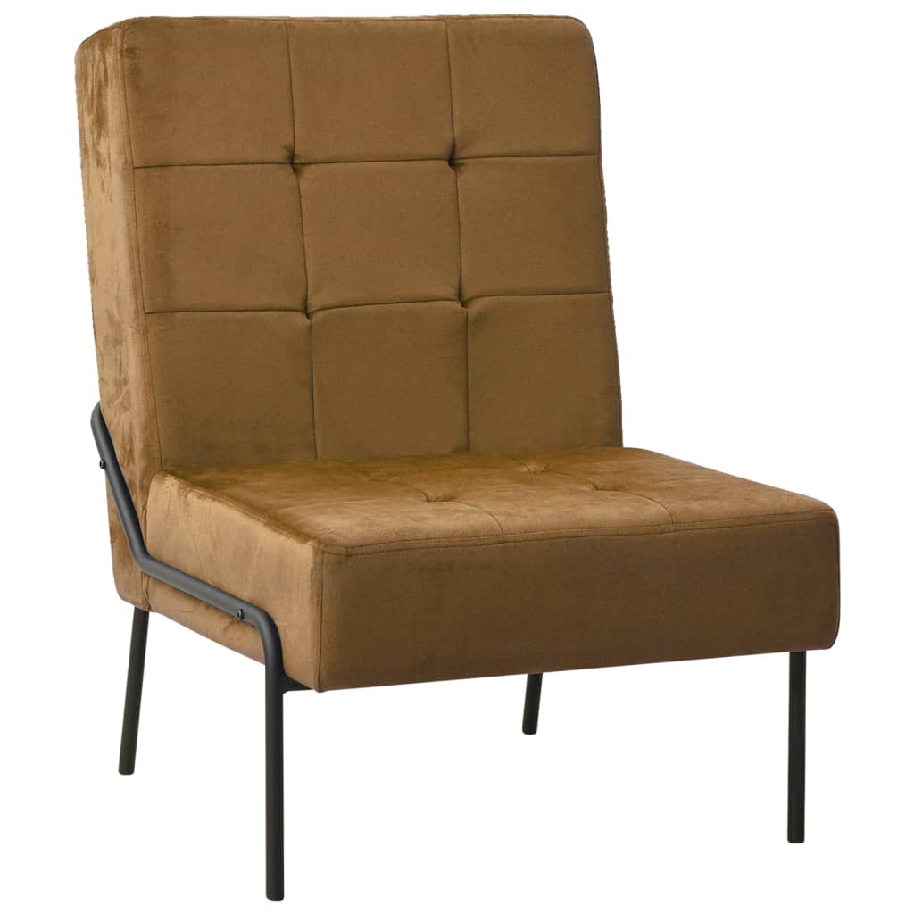 Vetonek Silla de relajación de terciopelo marrón 65x79x87 cm