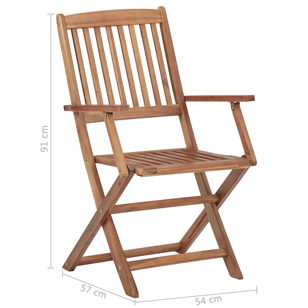 Folding garden chairs 4 units solid wood of acacia