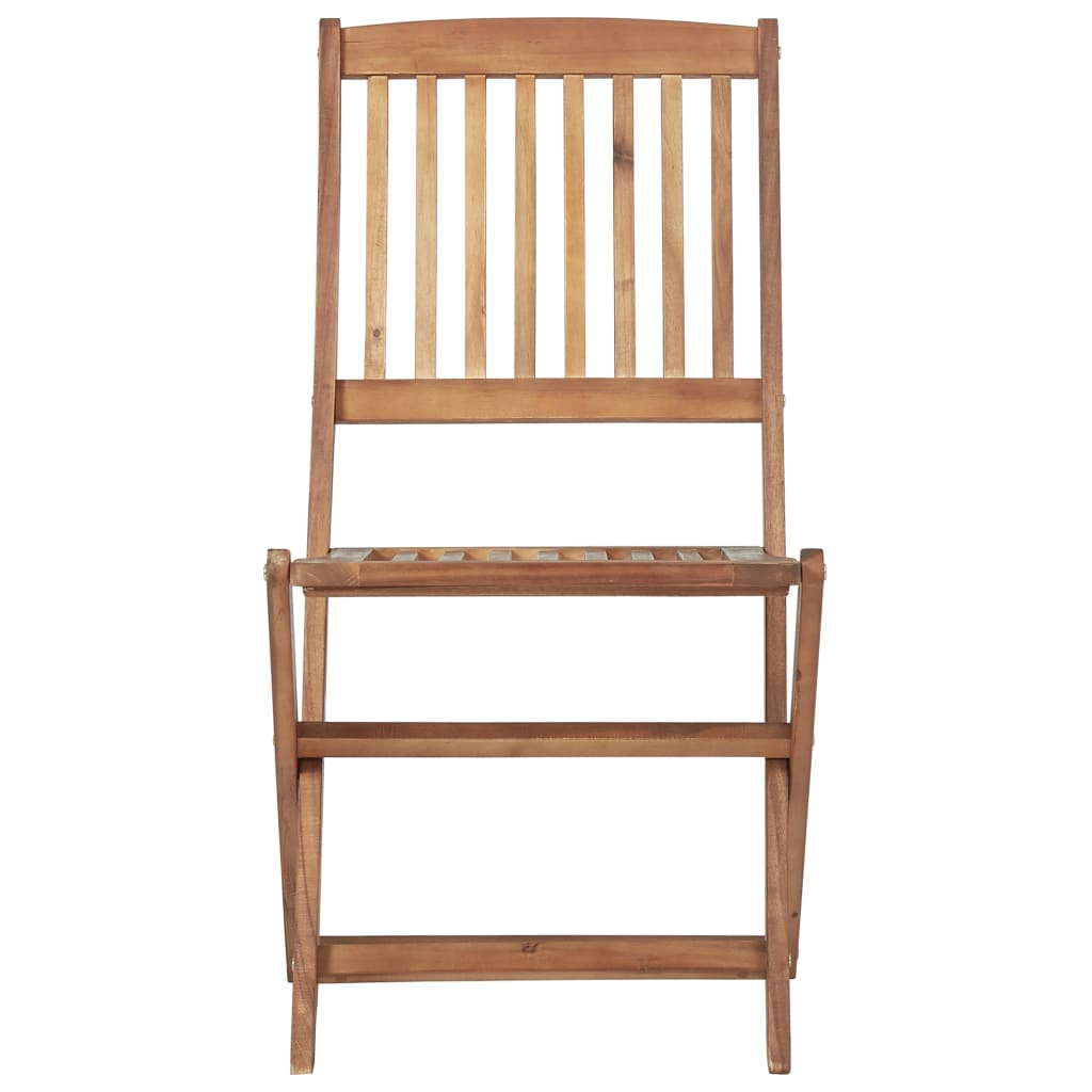 Folding garden chairs 4 units solid wood of acacia