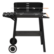 Barbacoa de carbón con ruedas acero negro v0438 - Vetonek